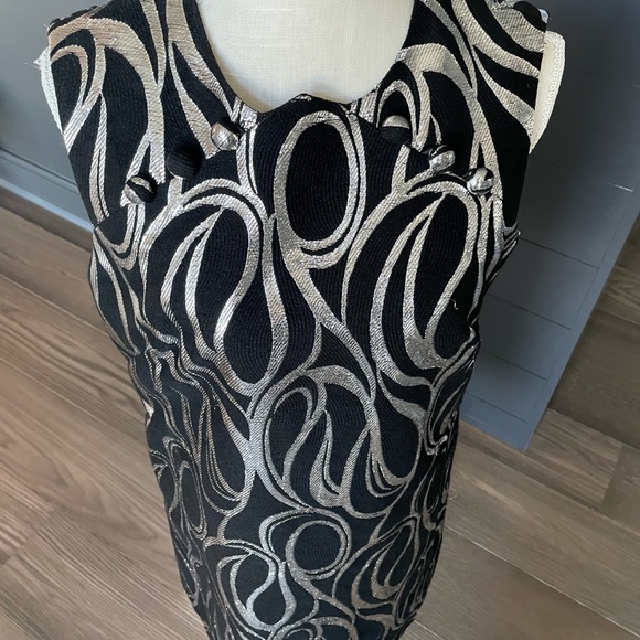Milly Mod Black and Silver shift dress sz12 - Picture 3 of 4